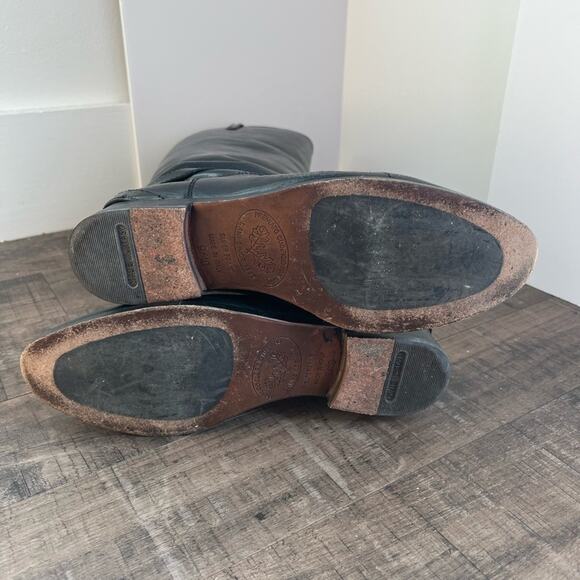 FRYE WOMENS LINDSAY PLATE TALL LEATHER RIDING BOOTS BLACK SIZE 8.5 - Picture 9 of 10